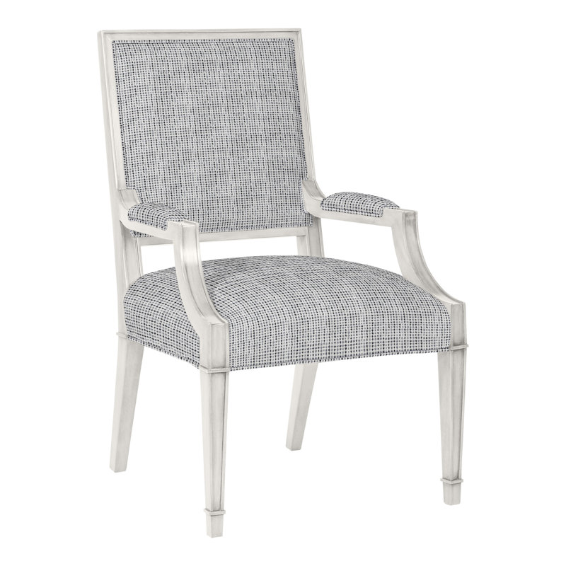 Michael Weiss Leighton Arm Chair, Tarbee Pebble, Casa Blanca