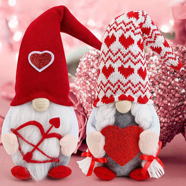 12.2 inch Christmas Gnome Plush Elf Decorations - Mr and Mrs Xmas Holiday Handmade Scandinavian Tomte for Christmas Decorations - Tiered Tray Decor