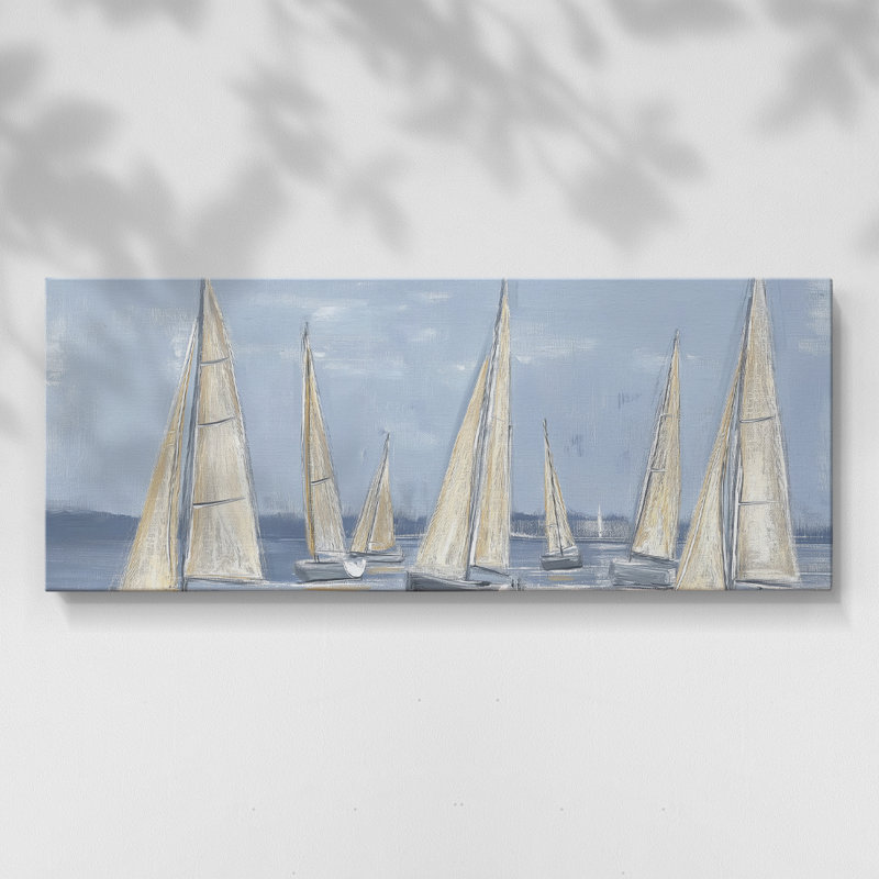 Série nautique-CC XXXII - Toile tendue avec châssis - Prêt à accrocher, H 12 po x l 30 po
