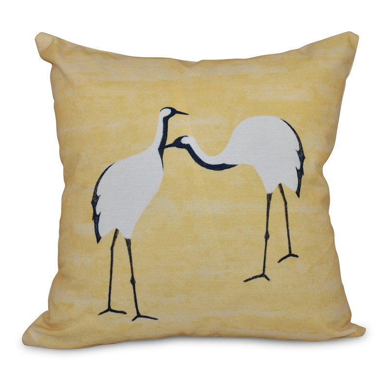 Beach Vacation Reversible Throw Pillow, 26" H x 26" W, Yellow