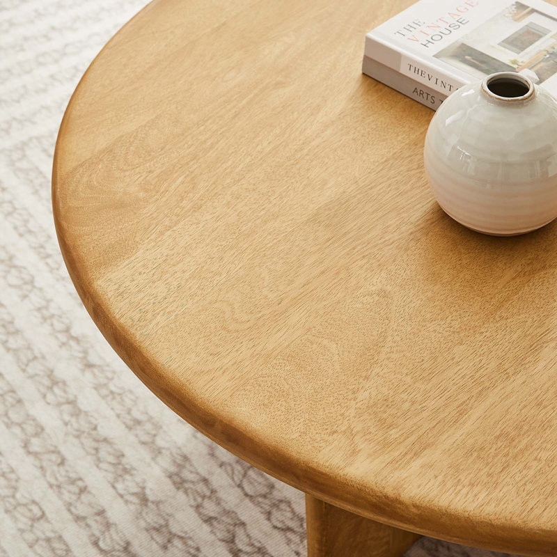 Modway Rivian Round 34" Coffee Table, Oak