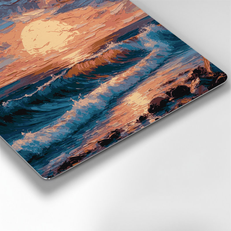 «Coastal Coastal Sunset Colors», art mural en métal mauve, H 12 po x l 12 po