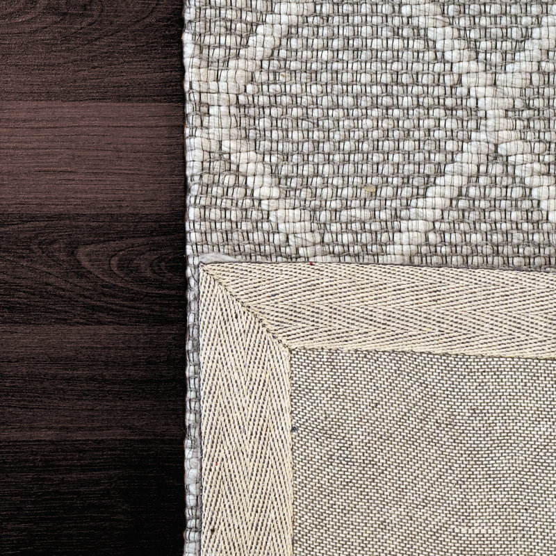 Tapis gris tissé à la main Sharice, Rectangle 5 pi x 8 pi