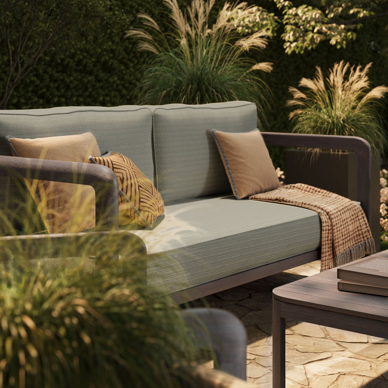 Ensemble de mobilier de jardin Kona 4 pièces en teck de couleur frêne, Cendré
