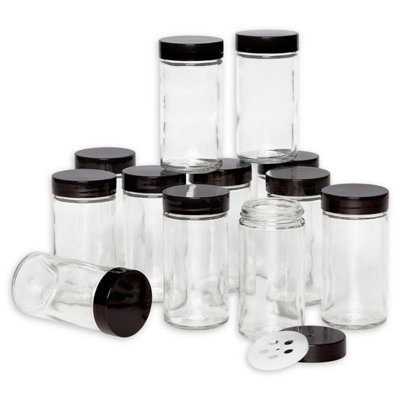 Pots vides avec bouchon noir Kamenstein, ensemble de 12, 3 onces