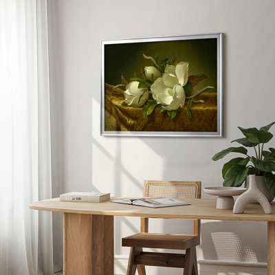 Magnolias sur toile de velours doré - Martin Johnson Heade, toile tendue avec châssis, v. 1888-1890