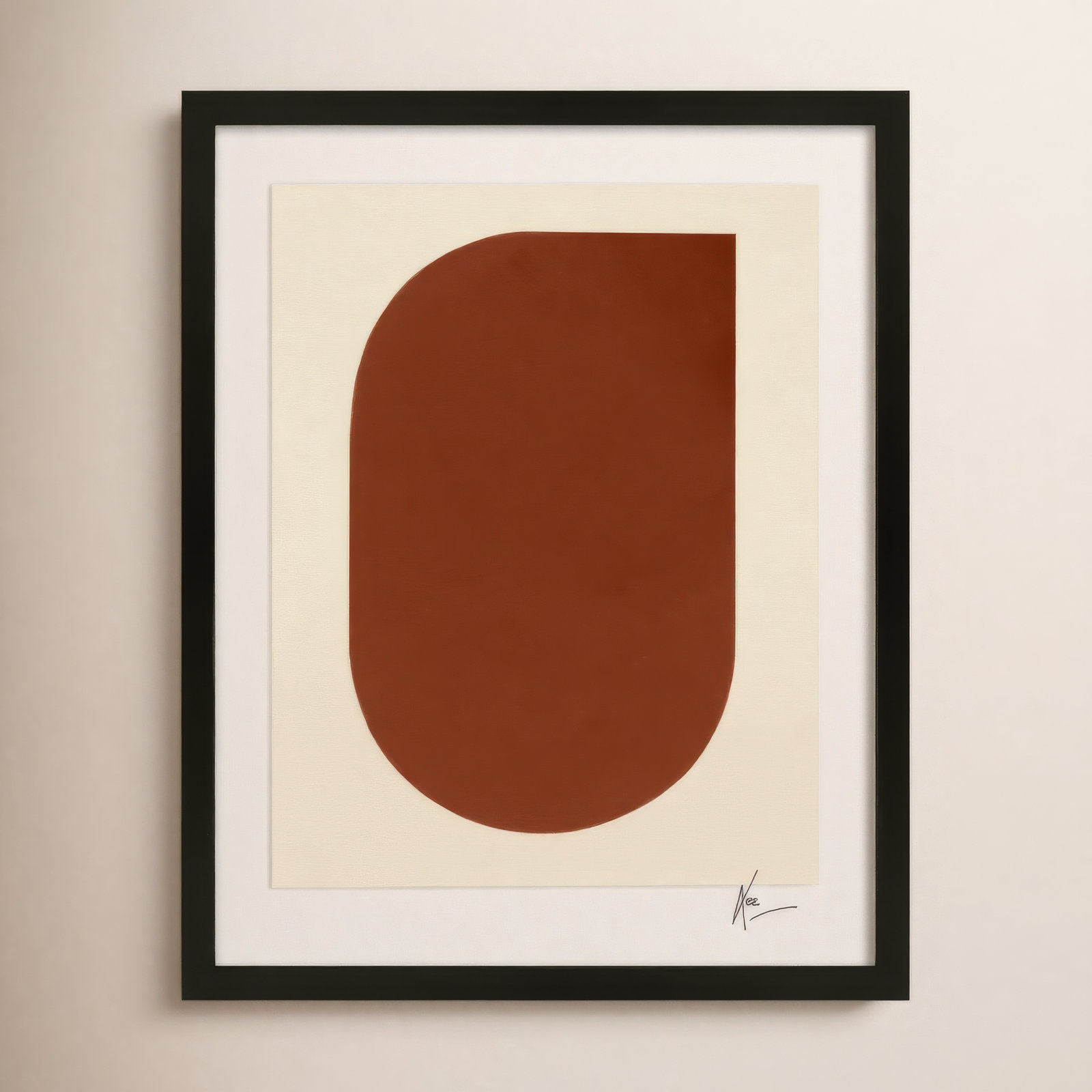Keyhole "Keyhole 2" Painting by Lee Lessem, Black Framed, 20" H x 16" W x 1.25" D