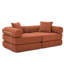 Canapé-lit modulaire pour petits espaces, conception convertible avec accoudoirs amovibles et aucun assemblage requis, tissu en velours côtelé orange-2056349518
