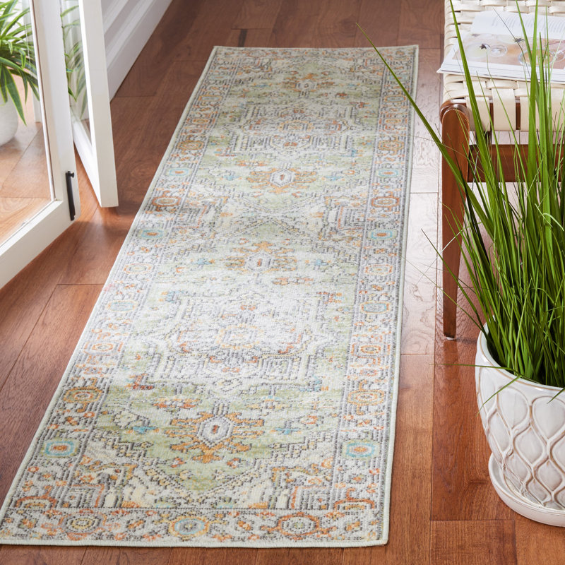 Tapis oriental sauge / beige, Tapis de couloir 2 pi x 8 pi