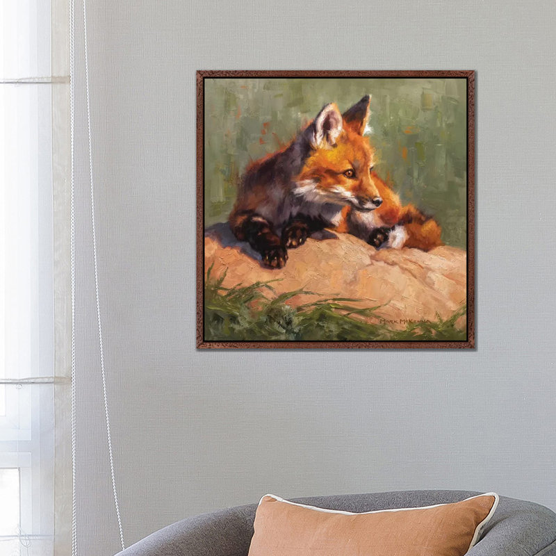 Midday Lounge by Mark McKenna - Painting on Canvas, Classic Brown Wood Framed, 66.04 cm H x 66.04 cm W