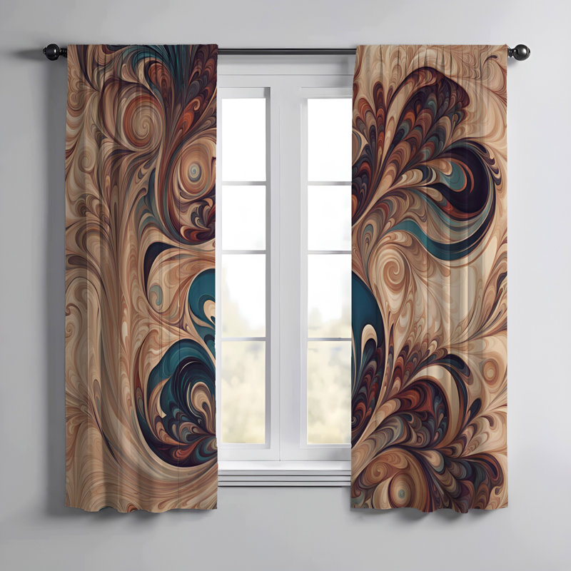 Paire de rideaux semi-transparents Ruot, L 40 po x L 52 po