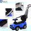 Poussette de voiture bleue avec barrière de sécurité réglable pour 1-3 ans 2 en 1