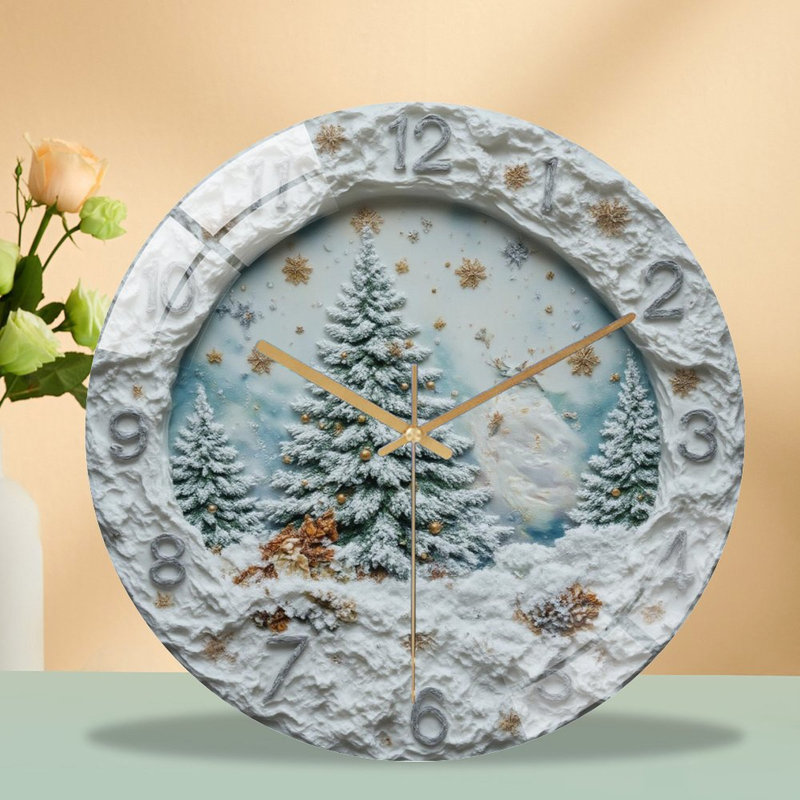 Horloge murale en verre 12 po Snowy