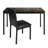 2Pc Writing Desk And Chair Set Black Finish Metal Frame Faux Leather Upholstery Small Space Furniture Home Office-1888355707