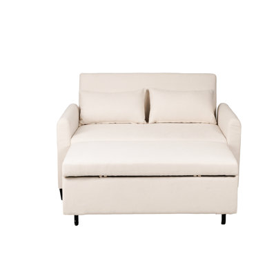 Lit convertible 2-en-1 avec coussins en mousse viscoélastique haute densité, conception sans accoudoirs pour une transformation facile, structure double renforcée en fer stable. Dortoirs convenables et camping extérieur très grand 61