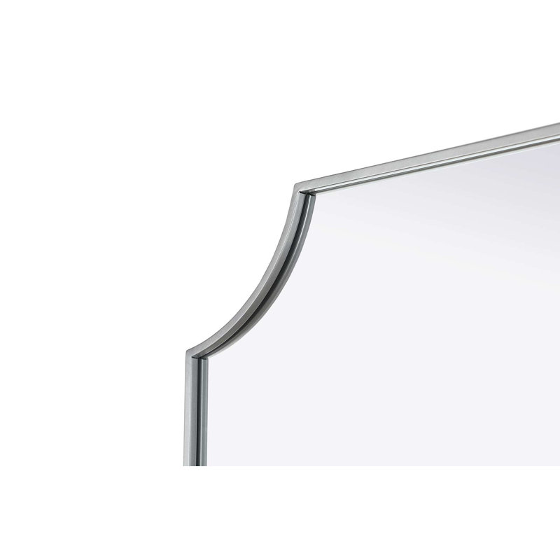 Notched Metal Mirror 30x36 inch in Silver, Silver, 36" x 30"