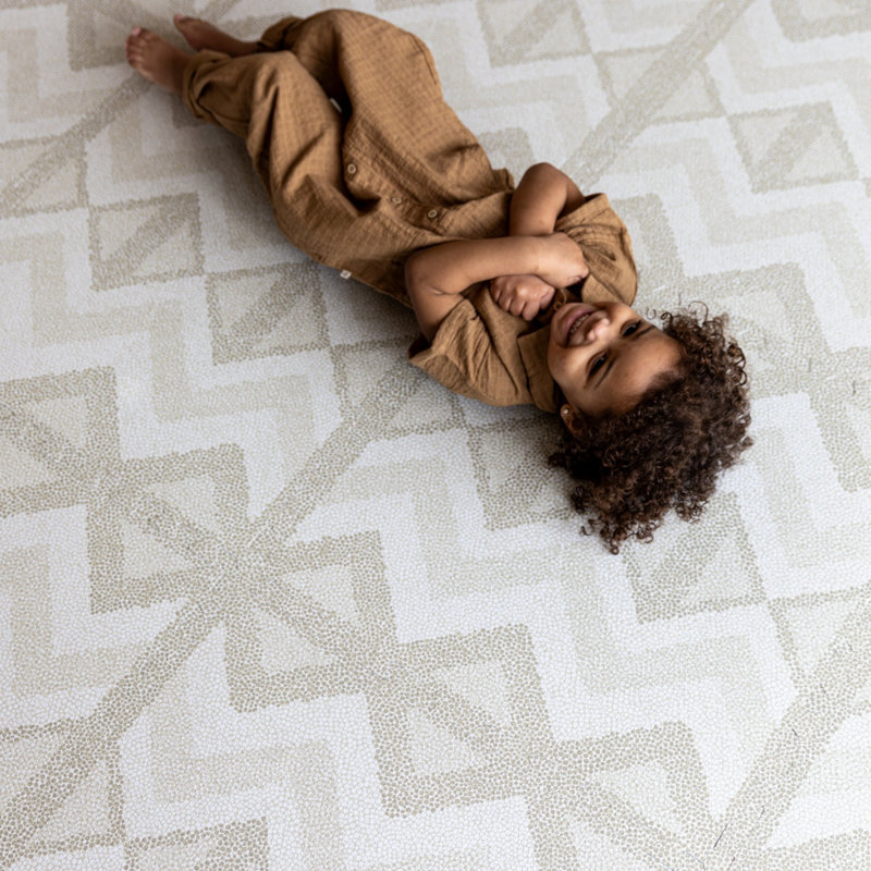 Kilim - gris plume - tapis de jeu, H 0,47 po x L 144 po x l 96 po, Gris plume