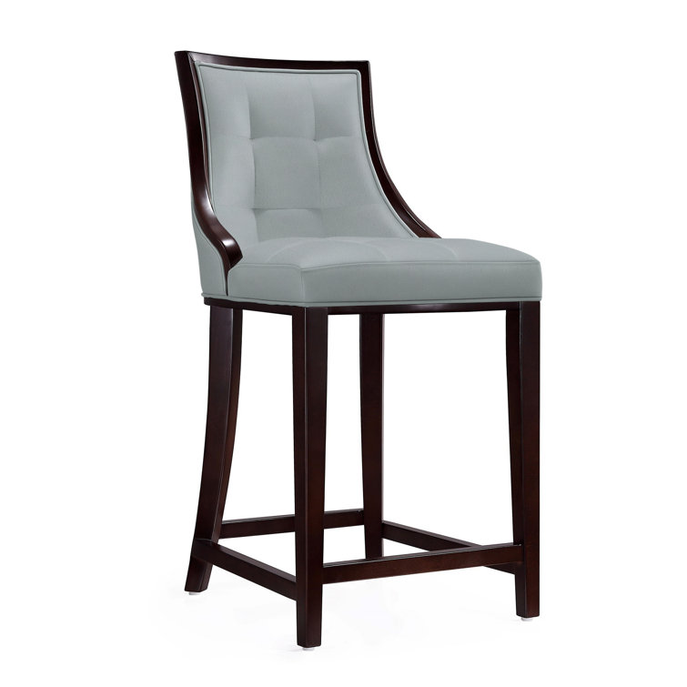 Upholstered Counter Stool with Solid Wood Frame
