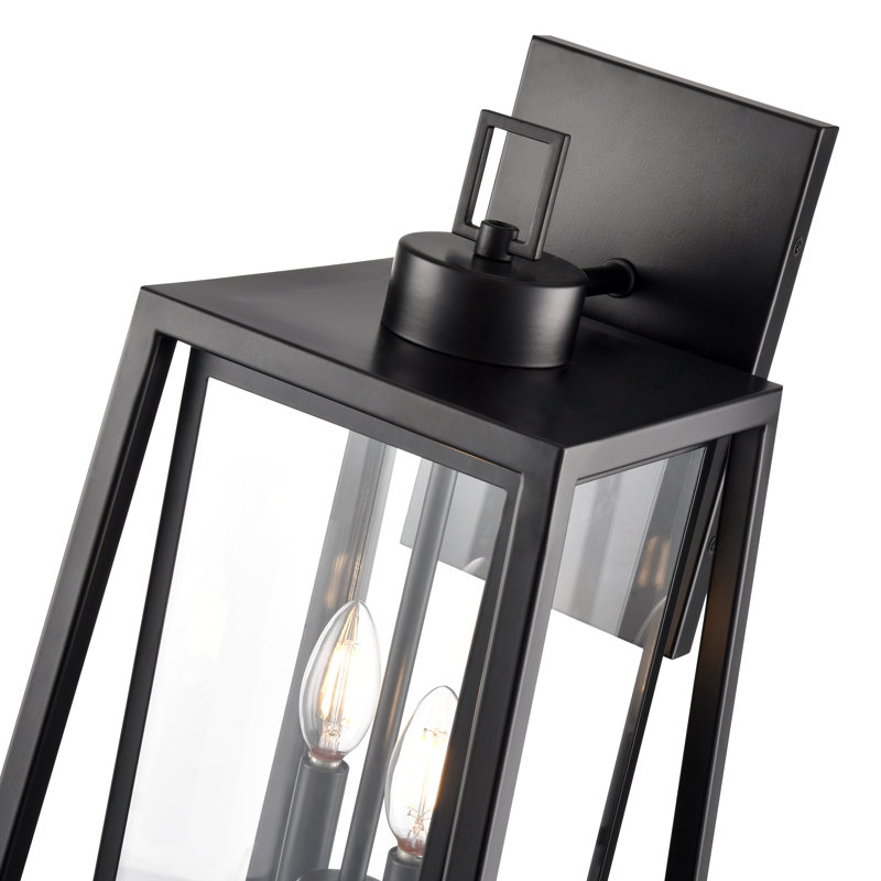 Applique murale d'extérieur 2 lumières Oakman 21,25 po de hauteur - noir thermolaqué