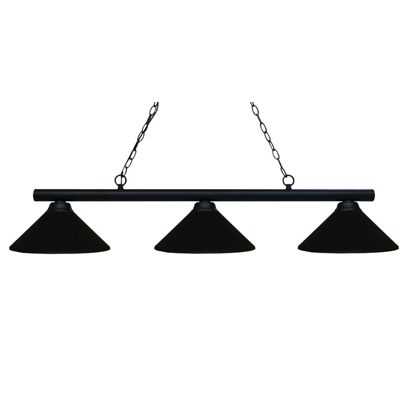 Sharp Shooter 3 Light Billiard Pendant, Noir mat