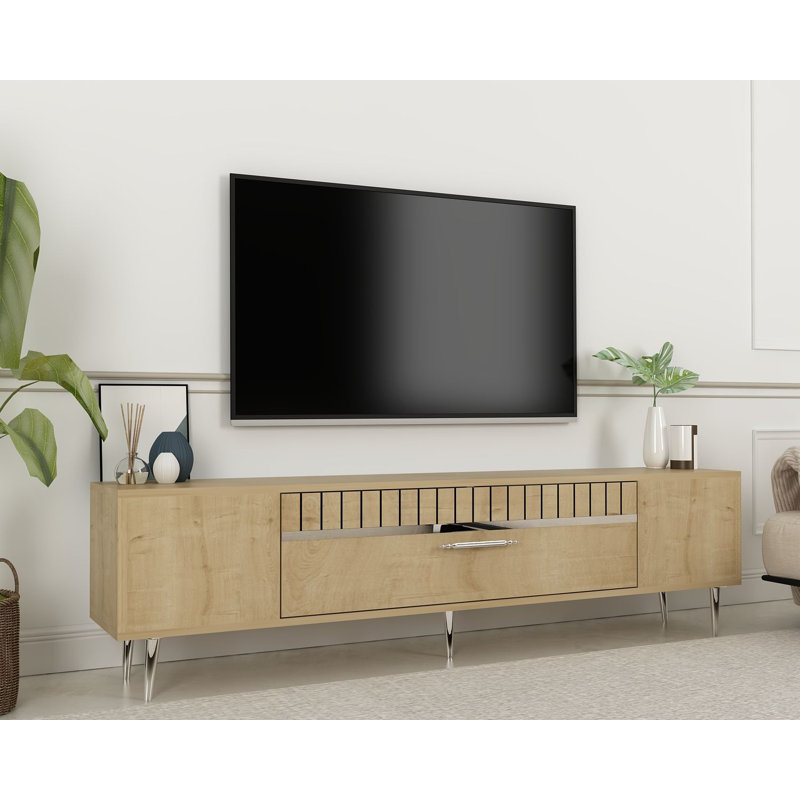 Olivia TV Stand, Natural/Silver, 150cm