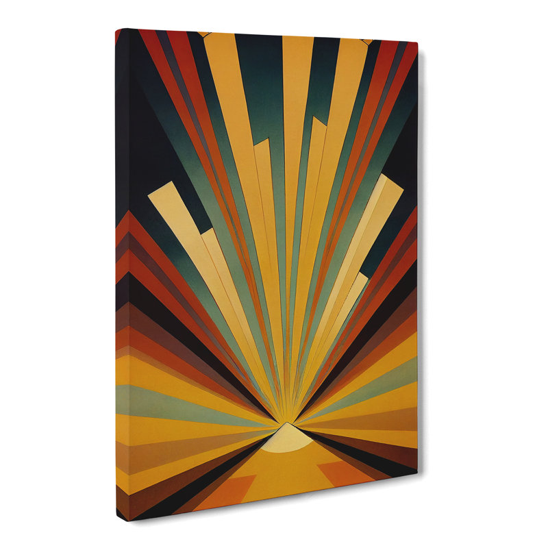 Archee Sun Art Deco Vol.2 - Wrapped Canvas Print, 50cm H x 35cm W, Unframed