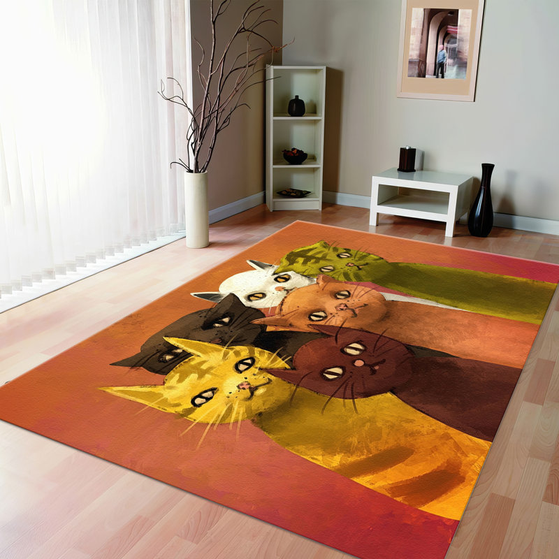 Delicate Floral Pattern Printed Goblen Fabric Rug Perfect for Elevating the Appearance of Your Living Room or Office Space