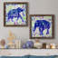 «Painted Elephant I», ensemble de 2 peintures sur toile encadrées-1830222964-1830222971