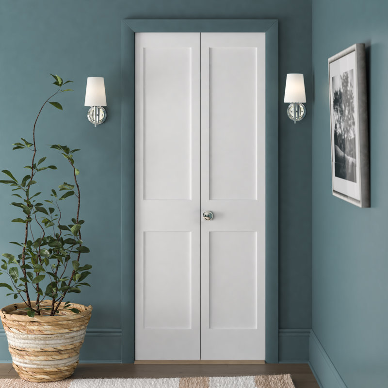 Porte pliante 2 panneaux apprêtée Ovolo, 30 po x 79 po