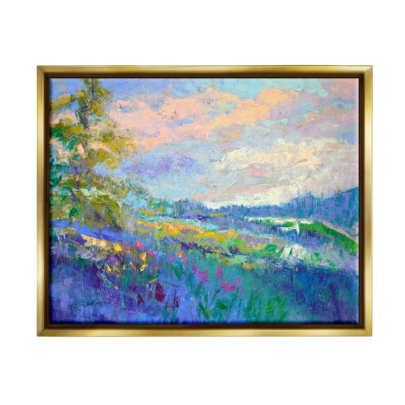 «Modern Hill Woodland Landscape» par Dorothy Fagan - peinture sur toile, H 25 po x l 31 po x P 1,7 po