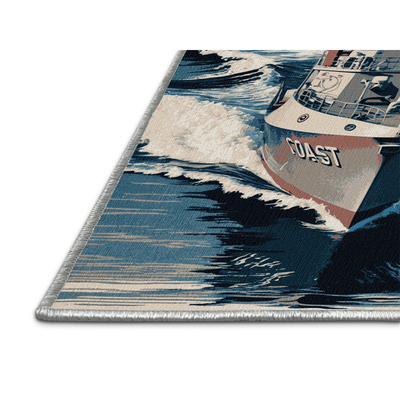 Tapis beige lavable à la machine, Rond 3 pi