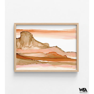 Reproduction d'art aquarelle désert, impression encadrée, désert paysage mural, art mural encadré, art mural surdimensionné, art mural grand