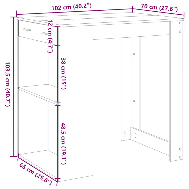 51-9 Dining Table, Sonoma oak