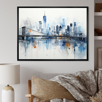 Gris, bleu, minimalisme, euphorie urbaine II, art encadré
