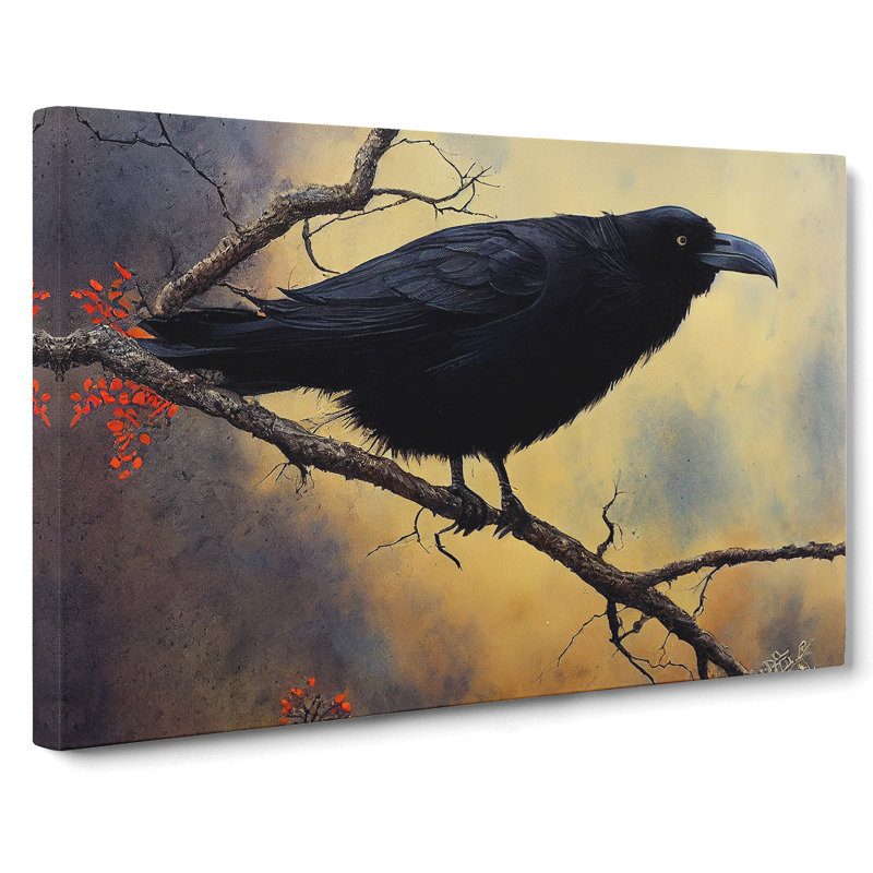 Splendorous Raven Bird - Wrapped Canvas, 35cm H x 50cm W x 3cm D