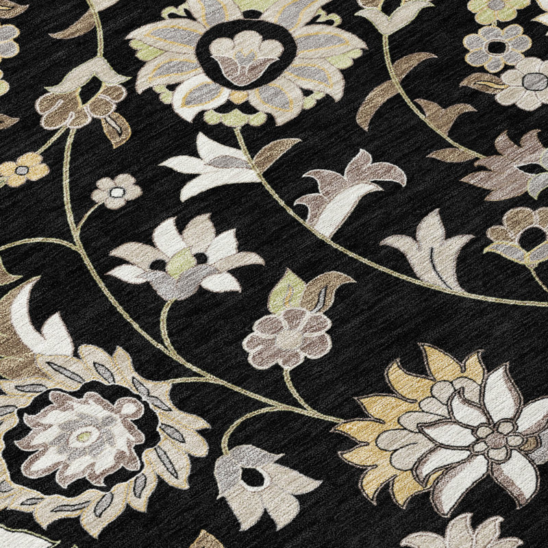 Tapis noir intérieur / extérieur Aveline , 8' x 10'