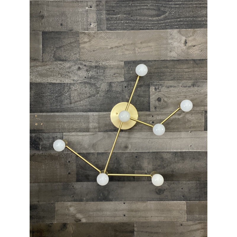 Leopardus Armed Sconce, Raw Brass