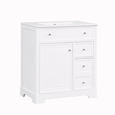 Meuble-lavabo simple 30 po avec plateau en céramique Shavante