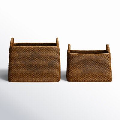 Handmade Seagrass Basket With Handles - Set of 2