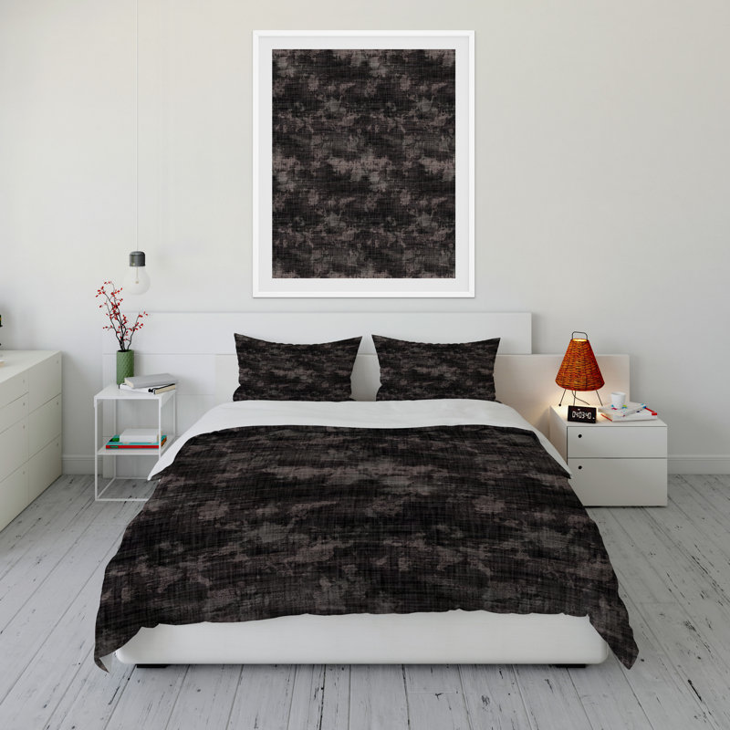 Twill Abstract Duvet Cover, King Duvet Cover + 2 King Pillowcases