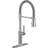 Renaldi Pro Style Commercial Kitchen Faucet, Pull Down Sprayer Kitchen Sink Faucet Brushed Nickel-118828333