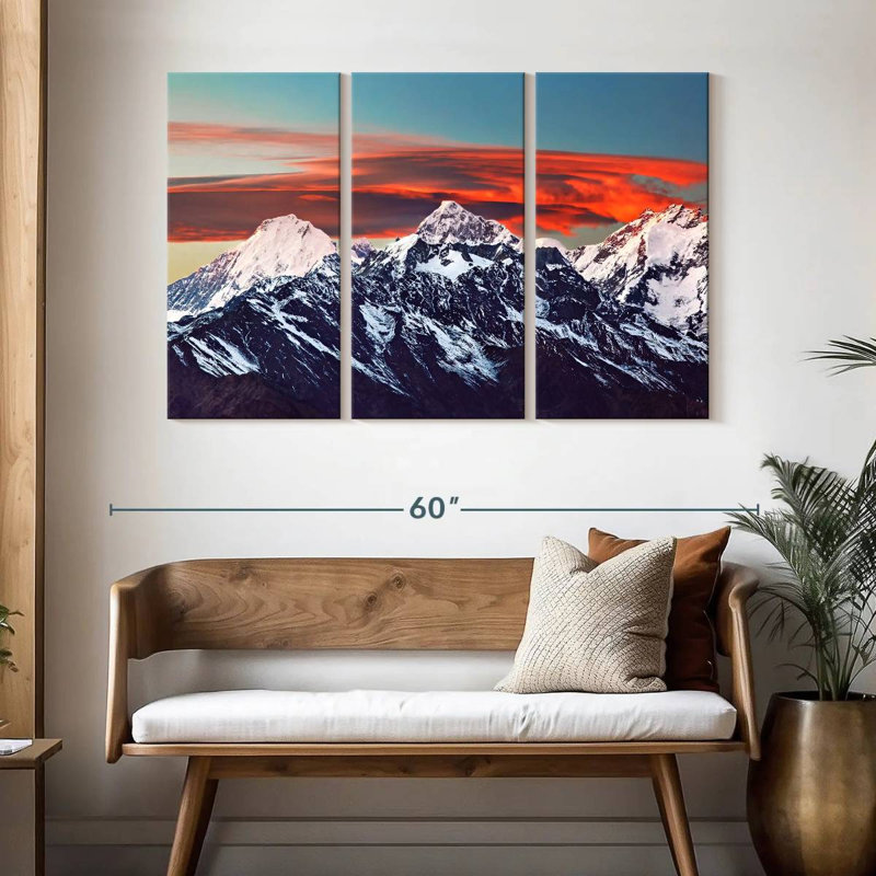 Coucher de soleil de l'Himalaya Alvord, H 32 po x l 50 po