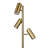 Brassed Gold Floor Lamp With Rotary Switch Triple Spots Metal Cone Base