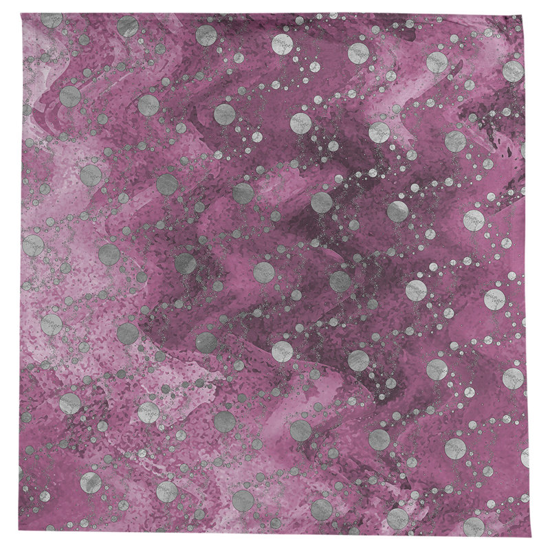 Nappe carrée abstraite leffel, Rose / Noir