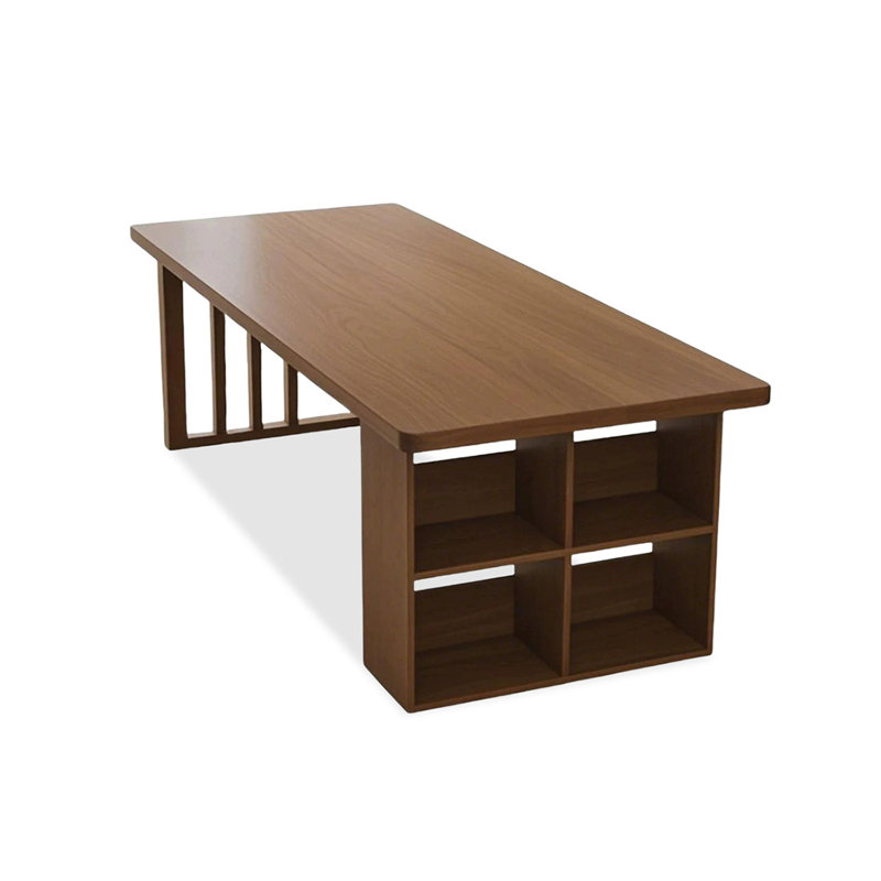 Walnut Rectangular Solid Wood desk, 29.53" H x 78.74" W x 31.5" D