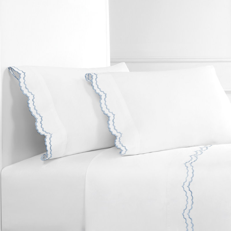 Bara Sheet Set, Blue/White, Full Sheet Set with 2 Pillowcases