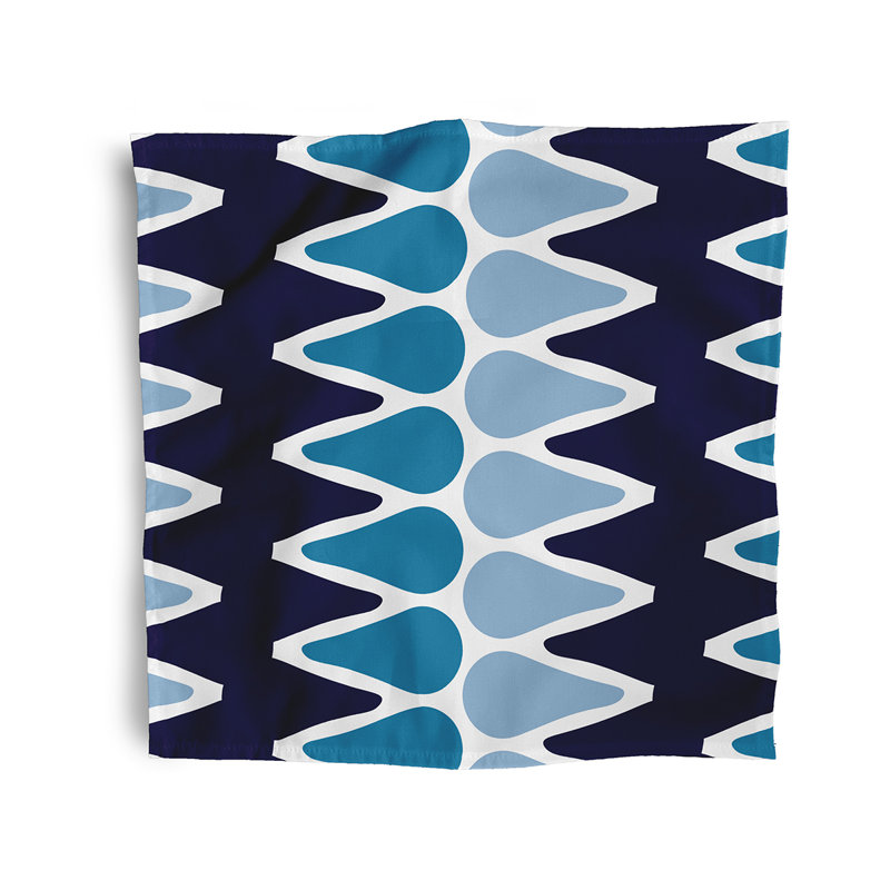 Gerhild Polyester Geometric Square Napkin, Blue