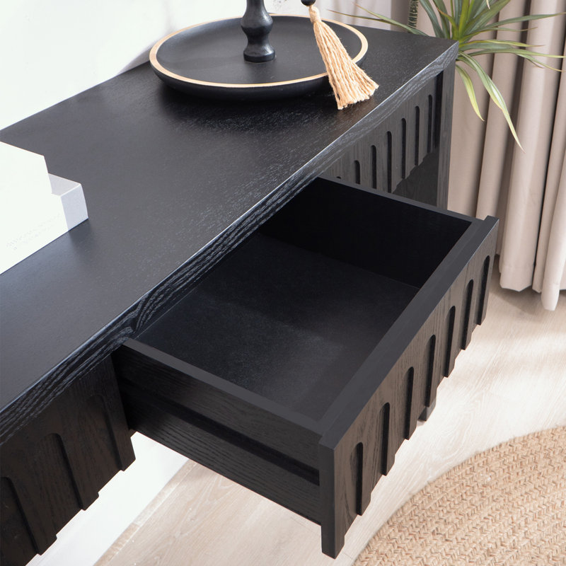 Console Table with 4 Drawers, Black
