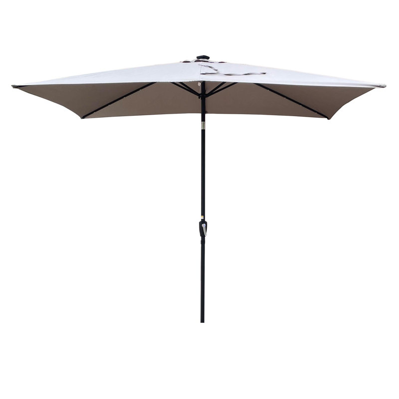 Parasol lumineux à énergie solaire à DEL, Gris moyen
