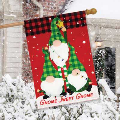 Drapeau de maison de gnome en toile de jute